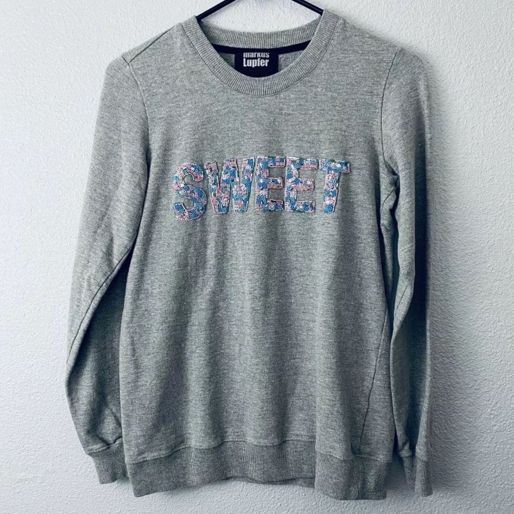 Markus Lupfer Women's Sweet Beaded Sweatshirt Size XS - Picture 6 of 12